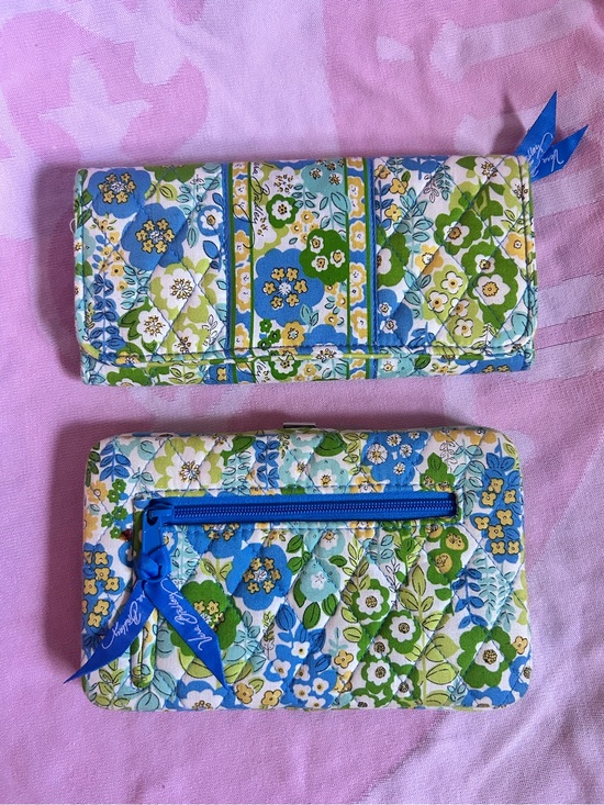 Vera Bradley Handbags - SET OF 2 Vera Bradley Retired Print English Meadow Quilted Floral Wallets